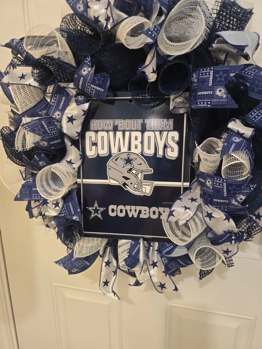 Dallas Cowboys Navy & White Decorative Wreath Football